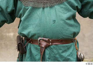  Photos Medieval Guard in mail armor 4 Medieval clothing Medieval guard chainmail hood green gambeson leather bag leather belt upper body 0004.jpg